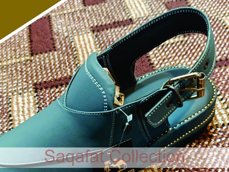 Navy Green Chappal | Peshawari Chappal | Charsadda Chappal | Men's Sandal | Special Peshawari Chappal | Afghani Chappal image 3