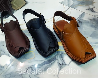 Original peschakari Chappal für Männer | einzigartiger Peschakari Chappal | charsaddwal Chappal | Afghanische Hand Made Leder Chappal