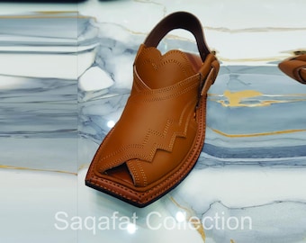Peschawori Chappal für Männer | Stylischer Chappal | Kaptaan Chappal | Peschakari chappal handgefertigter Sandel