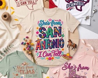She's From Tejas I Can Tell Png Bundle, Texas Girl Png, San Antonio Png, Western Png, Cowgirl Shirt, Sublimation Designs, Texas Png