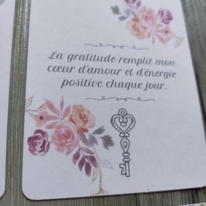 Cartes "Gratitude" d'affirmations positives. 36 cartes bien-être, développement personnel et pensée positive en français.