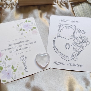 Cartes "Grossesse" d'affirmations positives. 36 cartes bien-être, développement personnel et pensée positive en français.