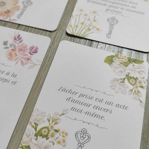 Cartes "Lâcher-prise" d'affirmations positives. 36 cartes bien-être, développement personnel et pensée positive en français.