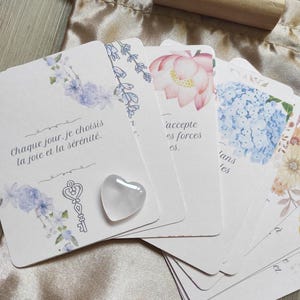Cartes "Bien-être global" d'affirmations positives. 36 cartes bien-être, développement personnel et pensée positive en français.