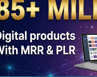 Plus de 85 millions de dollars PLR MRR | Produits numériques droits de revente | Revenu passif | Modèles Canva, Ebooks, Cours | Démarrer la boutique Etsy