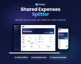 Shared Expenses Splitter App, Bill Splitter, Roommate Expense Tracker, Trip Cost Splitter, Couple Budget, Who Owes Who, Offline
