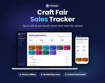 Craft Fair Sales Tracker App, Market Booth Sales Log, Vendor Event Profit Tracker, Pop Up Shop Inventory, Maker Business, Offline