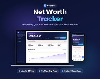 Net Worth Tracker App, Personal Finance Dashboard, Asset and Debt Tracker, Wealth Tracker, Money Planner, Financial Freedom, Offline
