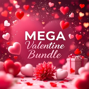 Valentine Mega Bundle | 200 Svg Designs | Digital Download | Valentine’s Day Cut Files | Png, Dxf, Eps, Ai for Cricut & Silhouette