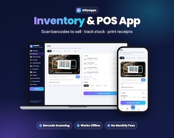 Inventory Management App with Barcode Scanner & POS, Small Business Stock Tracker, Point of Sale, Receipts, Retail Shop Software