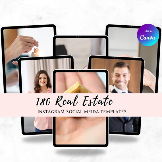 240 Real Estate Social Media Templates | Editable Canva Instagram Posts | Real Estate Marketing Kit | Realtor Content Templates