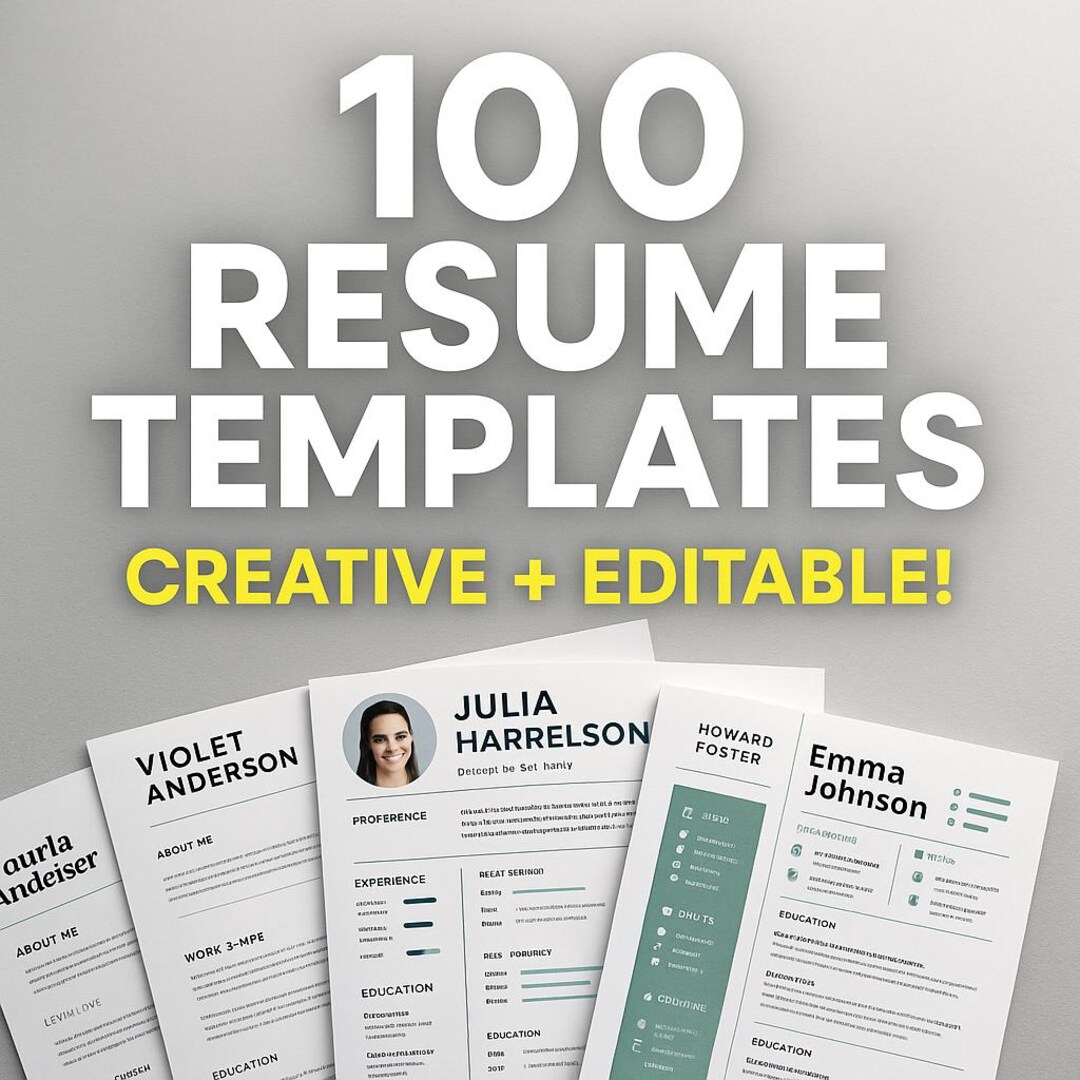 100 Creative Resume Template Bundle – Word, PSD, AI, EPS | Cv Templates ...