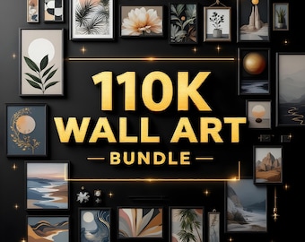 Paquete Mega de Arte Mural de 110K / Set de Galería Maximalista Imprimible / Impresiones Digitales Estéticas de Moda / Descarga Instantánea