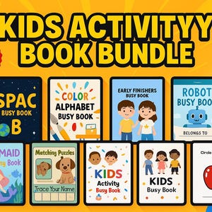 Mega Kids Activity Book Bundle | Edytowalne szablony Canva | KDP Interior | Książki dla przedszkolaków i przedszkolaków