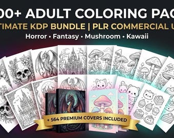 4000+ Mega Adults Coloring Pages Bundle | High-Quality KDP Interior | 8.5x11” | PNG (300 DPI) | 564 Book Covers Included