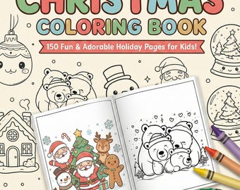 150 Kawaii Christmas Coloring Pages for Kids | Huge Holiday Printable Bundle