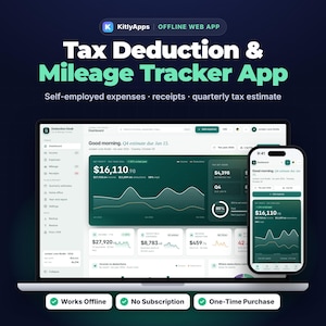Tax Deduction & Mileage Tracker, Self Employed Expense Log, Receipt Organizer, Quarterly Tax Estimate, Freelancer Offline App