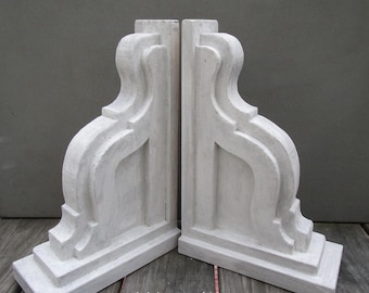 Pair of Large Wood Corbels: French Country Antique Style Shelf