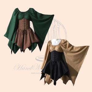 Witch Dress, Medieval Costume, Women Renaissance Dress, Medieval Dress, Elegant Dress, Fairy Dress, Cottagecore Dress, Viking Dress