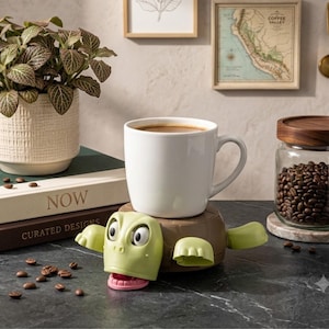 Interactive Pop-Up Turtle Coaster, Quirky Desk Accessory, Creepy Drink Mat