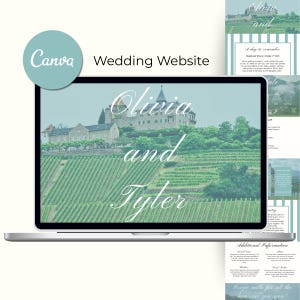 Wedding Website Template | Canva Editable Wedding Website | Wedding Invitation | Aesthetic Modern Wedding Template | Mobile-Friendly RSVP