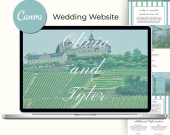 Wedding Website Template | Canva Editable Wedding Website | Wedding Invitation | Aesthetic Modern Wedding Template | Mobile-Friendly RSVP