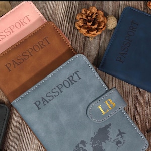Personalized Leather Passport Holder Gift Set,Best man Bridesmaid Groomsman Gift,Wedding Travel Gift,Travel Set Accessories,Honeymoon Gift