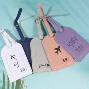 Custom Luggage Tag Personalized Leather Luggage Tag Engraved Monogram Luggage Tag Best Friend Gift Travel Gift for Couple Party Favor Tag