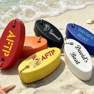 Gepersonaliseerde drijvende sleutelhanger, gepersonaliseerd bootcadeau voor watersporters, vaderdagcadeau, gepersonaliseerde drijvende sleutelhanger voor vissers, gepersonaliseerde drijvende sleutelhanger voor boot