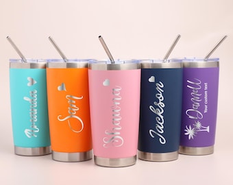 Personalized 20 oz Tumbler: Laser Engraved Stainless Steel Travel Mug