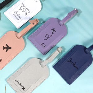 Custom Name Luggage Tags, Wedding Place Card, Monogrammed luggage tags, Bridesmaid Gifts, Wedding Favors, Bridal Shower Gifts, Giveaway Gift