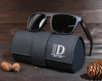 Groomsmen Gift Set Personalized Engraved Mens Gift Sunglasses with Leather Box Wedding Favor Wooden Sunglasses Anniversary Gift for Him