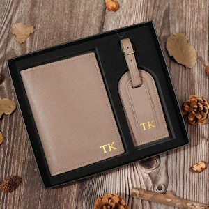 Personalised Passport Holder & Luggage Tag ,Custom Passport Wallet ,Wedding Gift,Travel Gift for Her ,Groomsmen Proposal, Travel Accessories