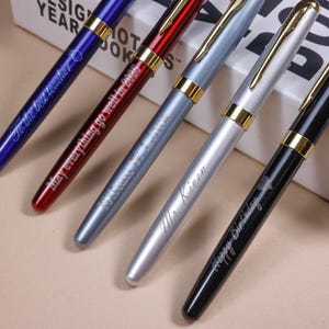 Personalised Engraved Fountain Pen – Custom Name Gift – Colourful Metal Finish – Ideal for Teachers, Colleagues, Birthdays & Graduates