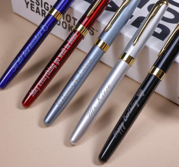 Personalised Engraved Fountain Pen – Custom Name Gift – Colourful