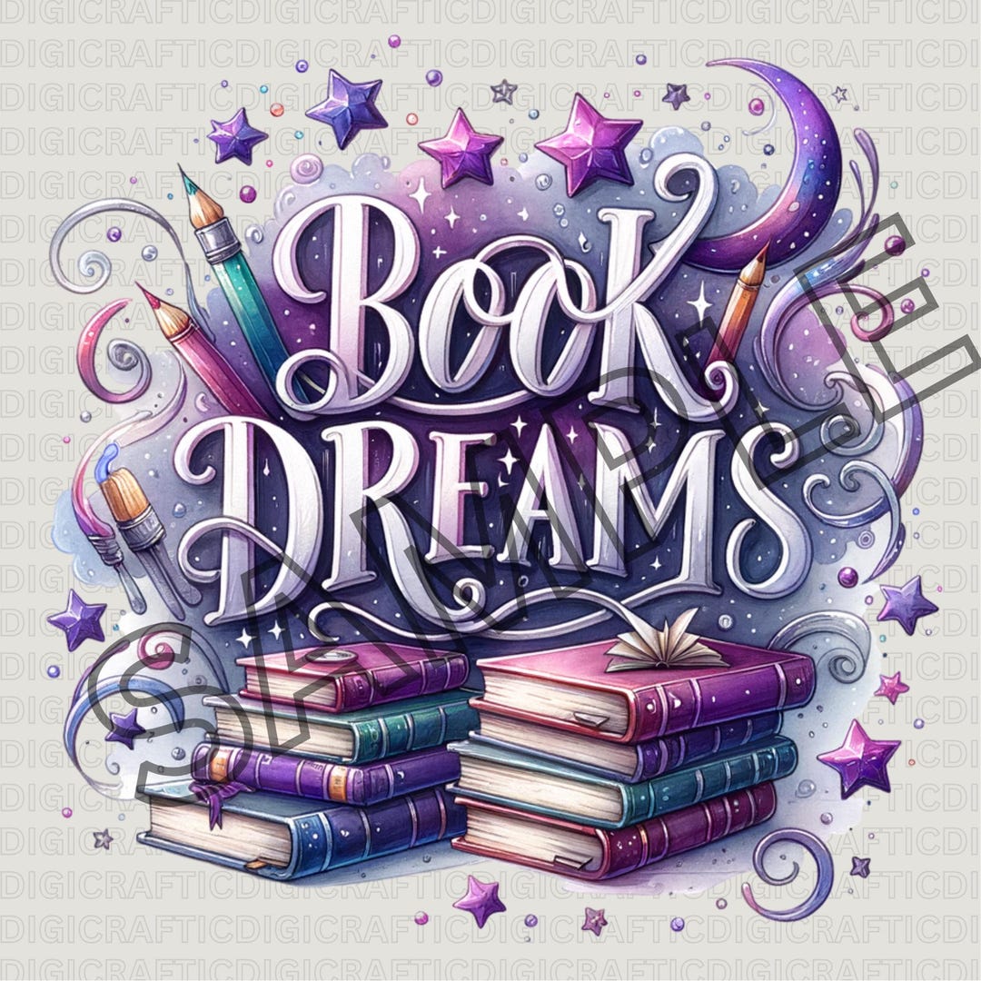 Book Dreams PNG | Dreamy Reading Sublimation | Bookish Clipart | 300 ...