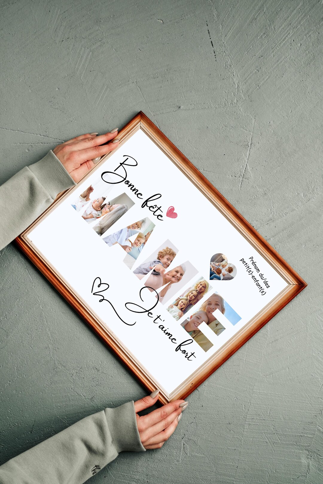 Impression sur toile photo de famille hexagonale personnalisée par Printed Marketplace - France