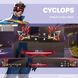 Animated Cyclops Overlay | Marvel Rivals Overlay Inspired | Streamer graphics | marvel rivals hud overlay | Vtuber Assets | obs