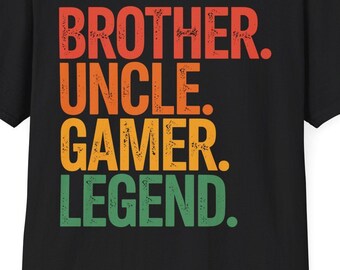 Funny Gamer Brother Uncle Gaming Legend Vintage Video Game T-Shirt
