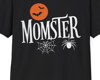 Orange Bat Moon Halloween T-Shirt | Spooky Night Graphic Tee