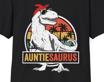 Auntiesaurus T Rex Dinosaur Aunt Saurus Family Matching T-Shirt