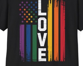 LGBT Rainbow Flag Gay Pride Love T-Shirt | LGBTQ Pride Tee