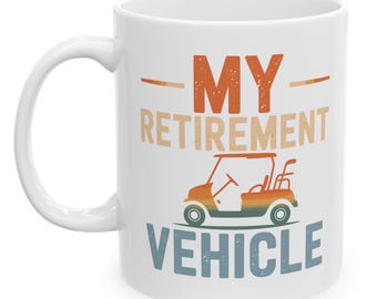 Golf Cart Retirement Mug | Ceramic Coffee Cup for Golfers