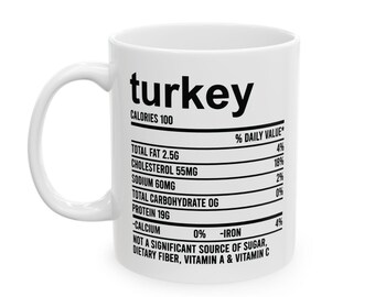 Turkey Nutritional Facts Thanksgiving Food Recipe Coffee Mug For Men Women