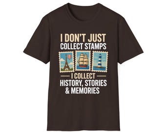 Funny Stamp Collector Art for Men Women Stamp Collecting T-Shirt