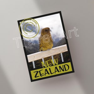 Nuova Zelanda/Kea, Straordinario, Viaggi nel mondo, Motivi, Luoghi preferiti, Arte, Fotografia, Adesivo di design, Cartolina, Etichetta per bagaglio, Natura