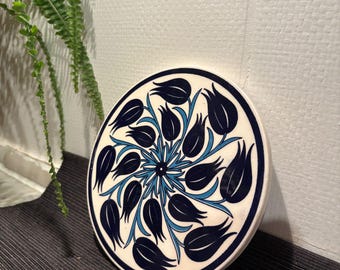Turkish Handmade  Glazed Ceramic Trivet Hot Plate– Traditional, Heatproof & Food-Safe