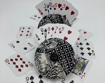 Zest ST 2 Pcs Playing Card Holder Fan Shape Free Standing Tray Poker Holders 