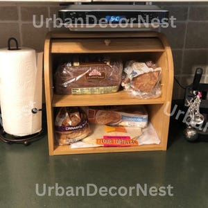 2-Tier Bamboo Bread Box: Large Capacity Kitchen Storage