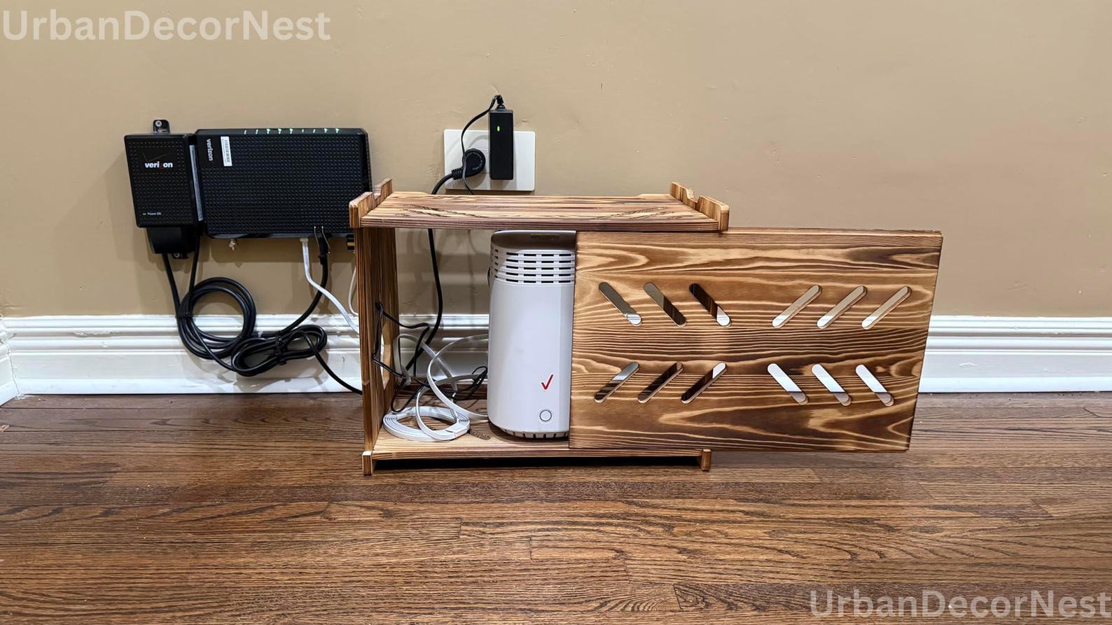 Wood Shelf Router & Wifi Box Hider | Cable Organizer Box | Wood Wire ...